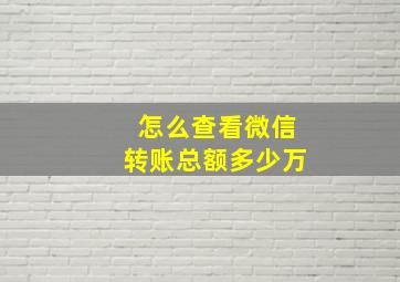 怎么查看微信转账总额多少万