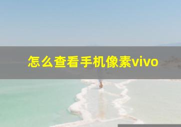 怎么查看手机像素vivo