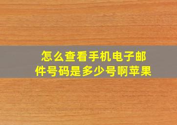 怎么查看手机电子邮件号码是多少号啊苹果