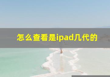 怎么查看是ipad几代的