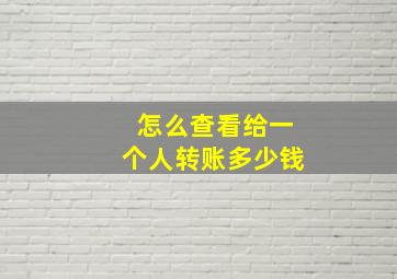 怎么查看给一个人转账多少钱