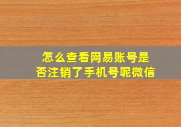 怎么查看网易账号是否注销了手机号呢微信