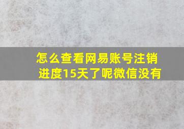 怎么查看网易账号注销进度15天了呢微信没有