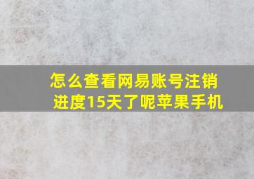 怎么查看网易账号注销进度15天了呢苹果手机