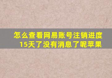 怎么查看网易账号注销进度15天了没有消息了呢苹果