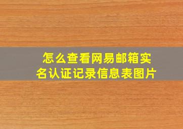 怎么查看网易邮箱实名认证记录信息表图片