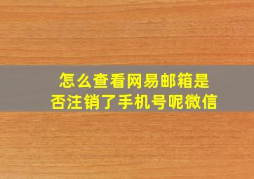 怎么查看网易邮箱是否注销了手机号呢微信