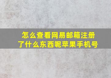 怎么查看网易邮箱注册了什么东西呢苹果手机号