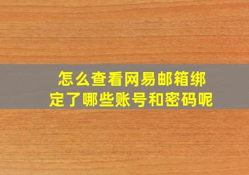 怎么查看网易邮箱绑定了哪些账号和密码呢