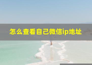 怎么查看自己微信ip地址