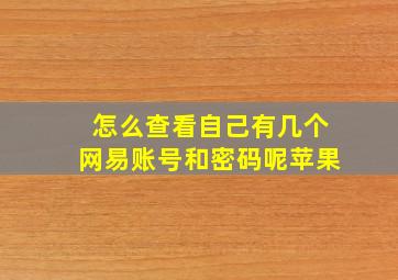 怎么查看自己有几个网易账号和密码呢苹果