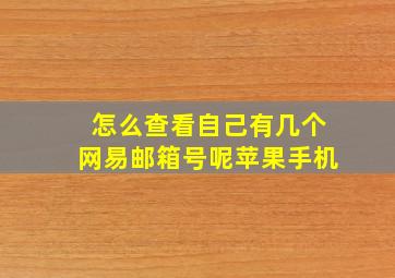 怎么查看自己有几个网易邮箱号呢苹果手机