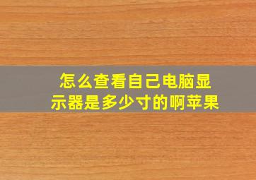 怎么查看自己电脑显示器是多少寸的啊苹果