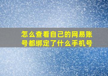 怎么查看自己的网易账号都绑定了什么手机号