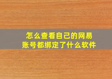 怎么查看自己的网易账号都绑定了什么软件