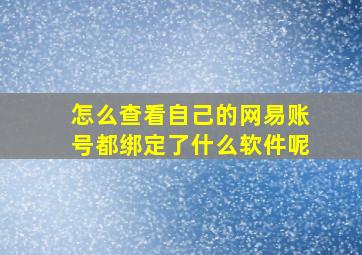 怎么查看自己的网易账号都绑定了什么软件呢