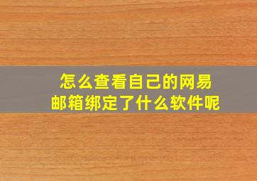 怎么查看自己的网易邮箱绑定了什么软件呢