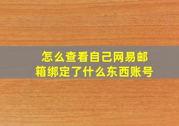 怎么查看自己网易邮箱绑定了什么东西账号