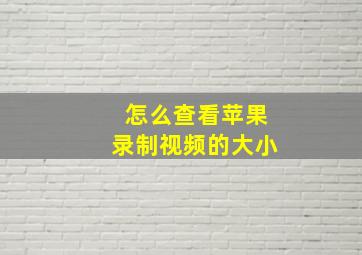 怎么查看苹果录制视频的大小