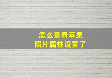 怎么查看苹果照片属性设置了