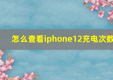 怎么查看iphone12充电次数