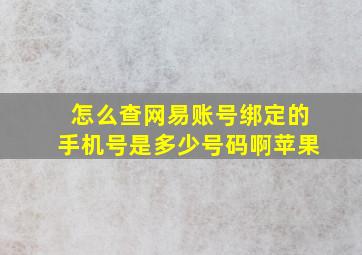 怎么查网易账号绑定的手机号是多少号码啊苹果