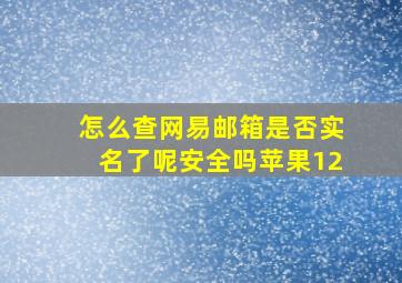 怎么查网易邮箱是否实名了呢安全吗苹果12