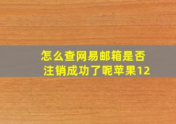 怎么查网易邮箱是否注销成功了呢苹果12