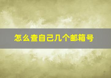 怎么查自己几个邮箱号