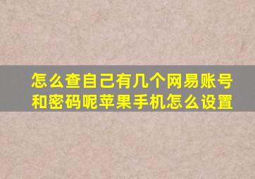 怎么查自己有几个网易账号和密码呢苹果手机怎么设置