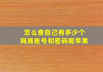 怎么查自己有多少个网易账号和密码呢苹果