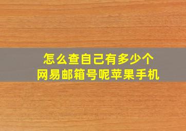 怎么查自己有多少个网易邮箱号呢苹果手机