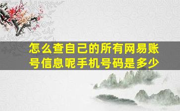 怎么查自己的所有网易账号信息呢手机号码是多少