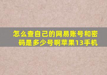 怎么查自己的网易账号和密码是多少号啊苹果13手机