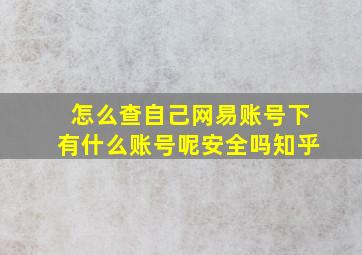 怎么查自己网易账号下有什么账号呢安全吗知乎