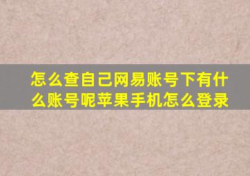 怎么查自己网易账号下有什么账号呢苹果手机怎么登录