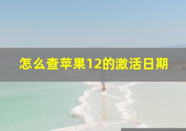 怎么查苹果12的激活日期