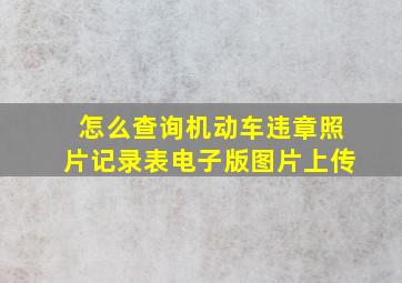 怎么查询机动车违章照片记录表电子版图片上传