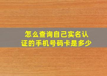 怎么查询自己实名认证的手机号码卡是多少