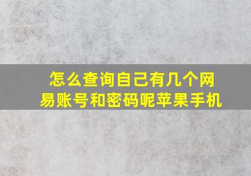 怎么查询自己有几个网易账号和密码呢苹果手机