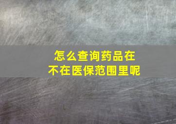 怎么查询药品在不在医保范围里呢