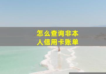 怎么查询非本人信用卡账单