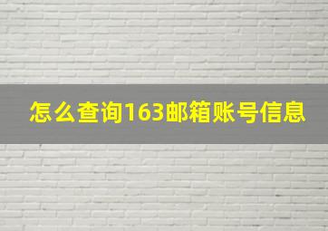 怎么查询163邮箱账号信息