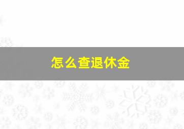 怎么查退休金