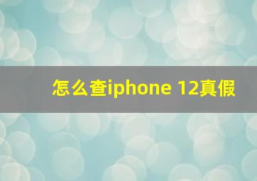 怎么查iphone 12真假