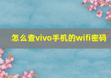 怎么查vivo手机的wifi密码