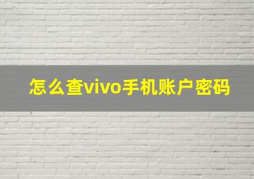 怎么查vivo手机账户密码