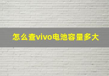 怎么查vivo电池容量多大