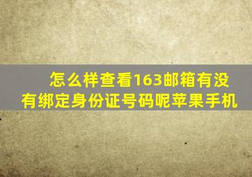 怎么样查看163邮箱有没有绑定身份证号码呢苹果手机