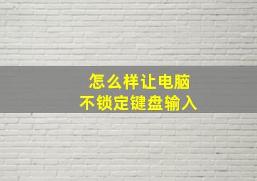 怎么样让电脑不锁定键盘输入